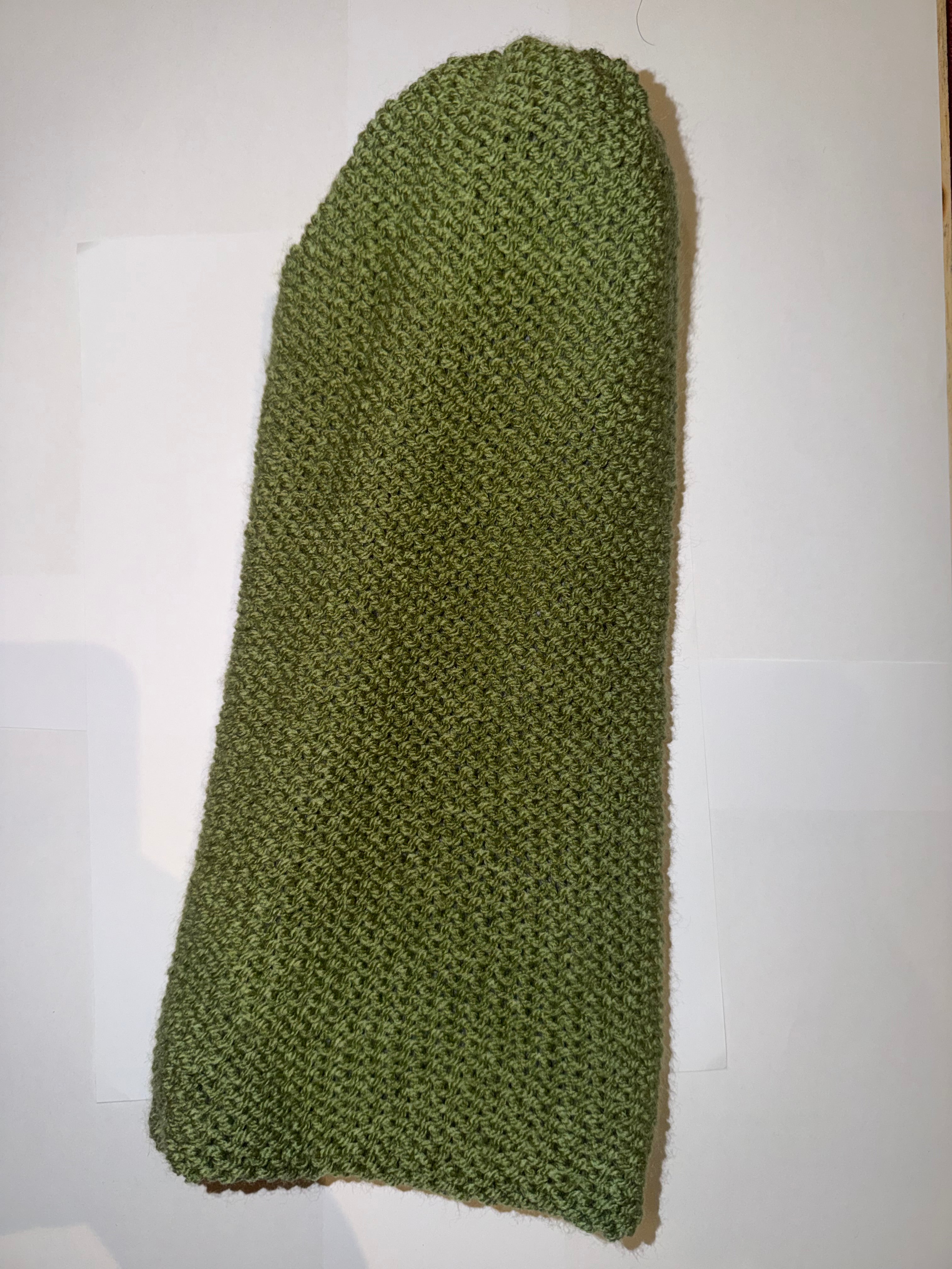 Handmade reversible wooly Beanie Light Grey and Sage Green