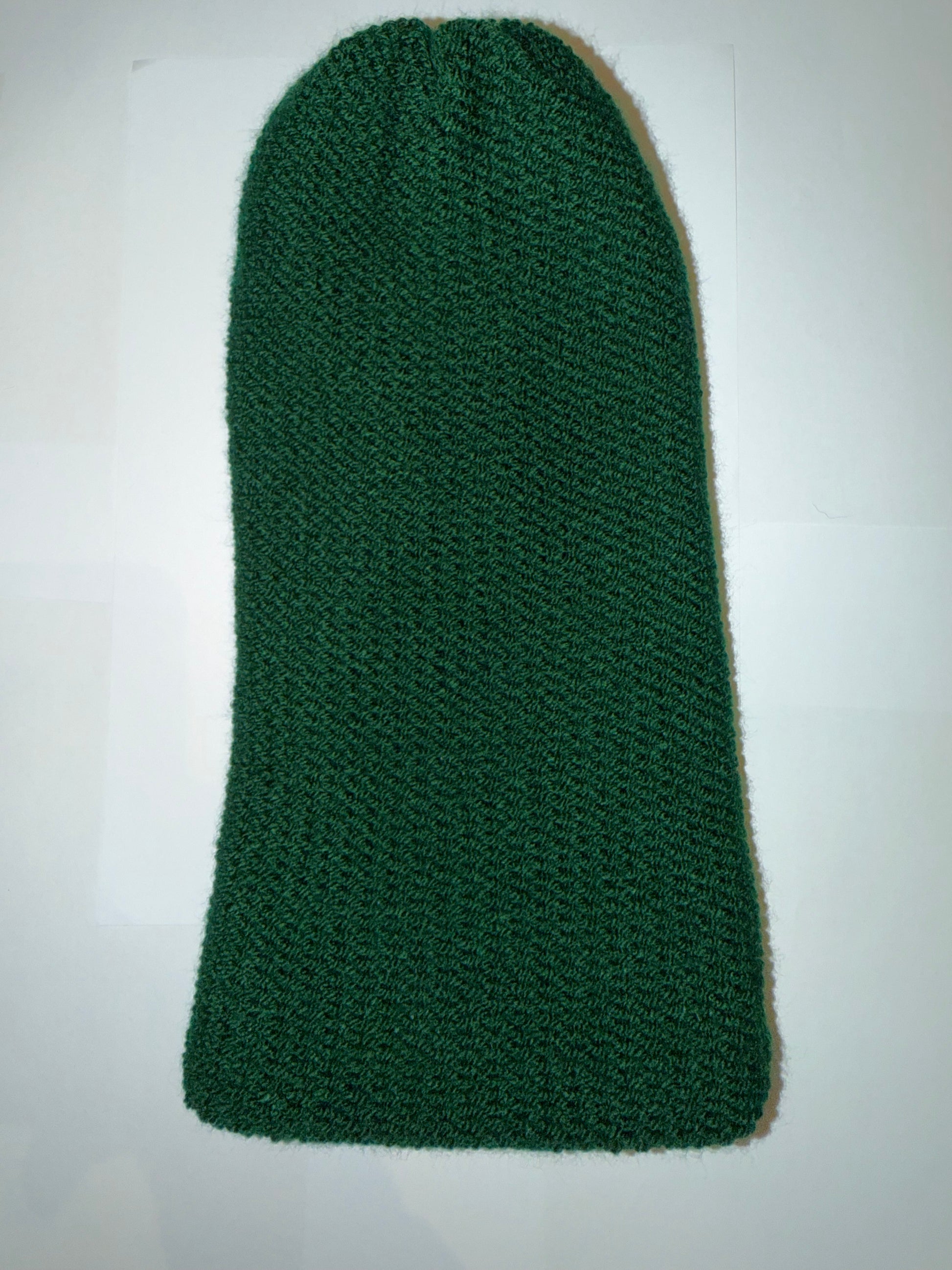 School Green and Dark Grey Beanie dual-tone reversible handmade wooly hat.
