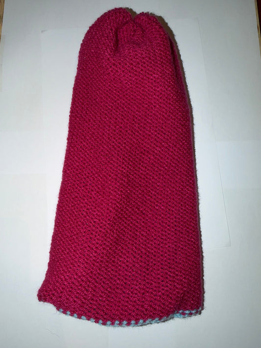 Soft Blue and Magenta Beanie | Handmade Reversible Hat