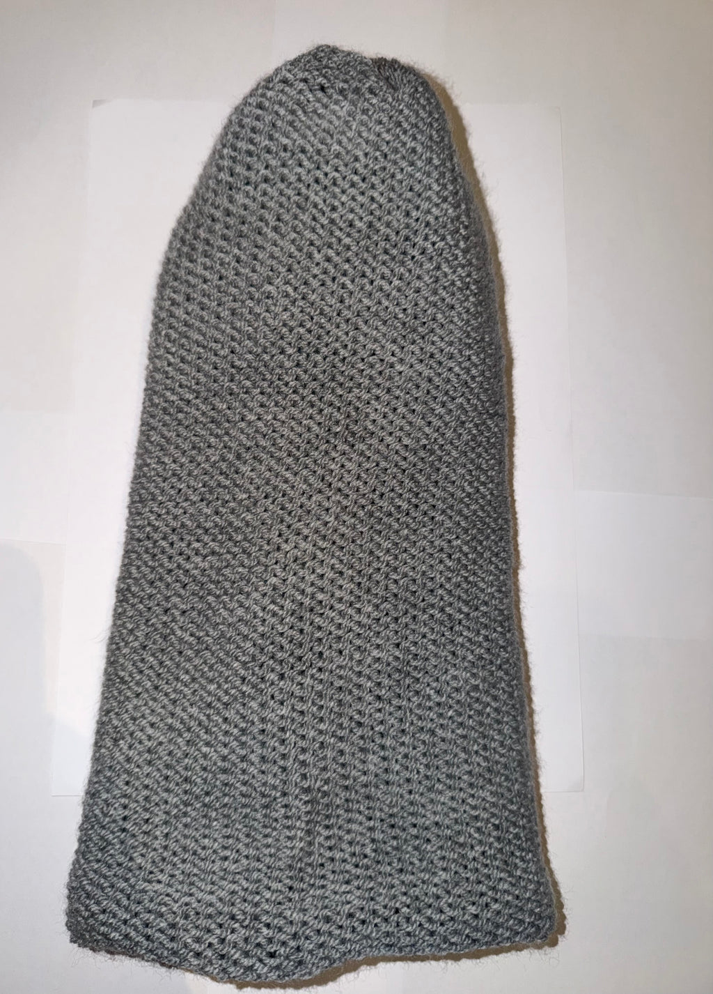 Handmade reversible wooly Beanie Mid Green and Light Grey