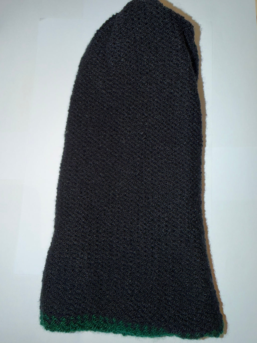 Handmade reversible wooly Beanie School Green and Black