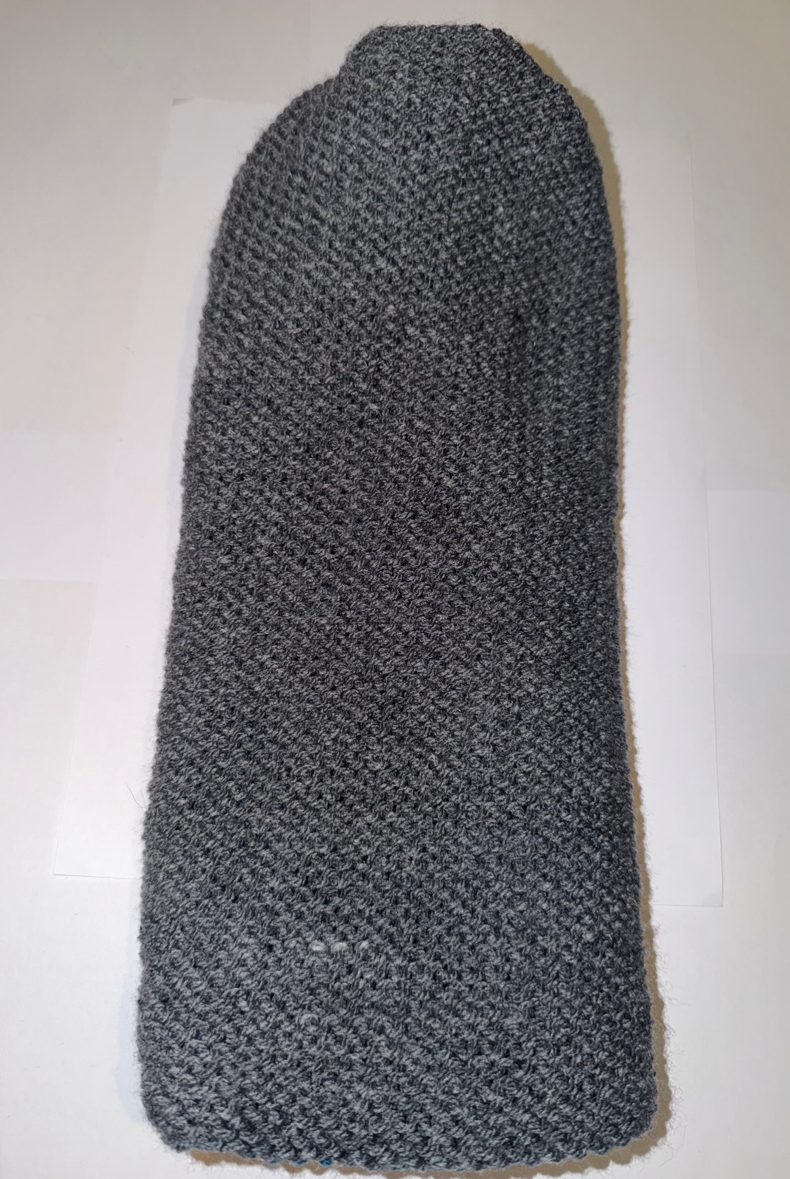 Handmade reversible wooly Beanie Petrol and Dark Grey