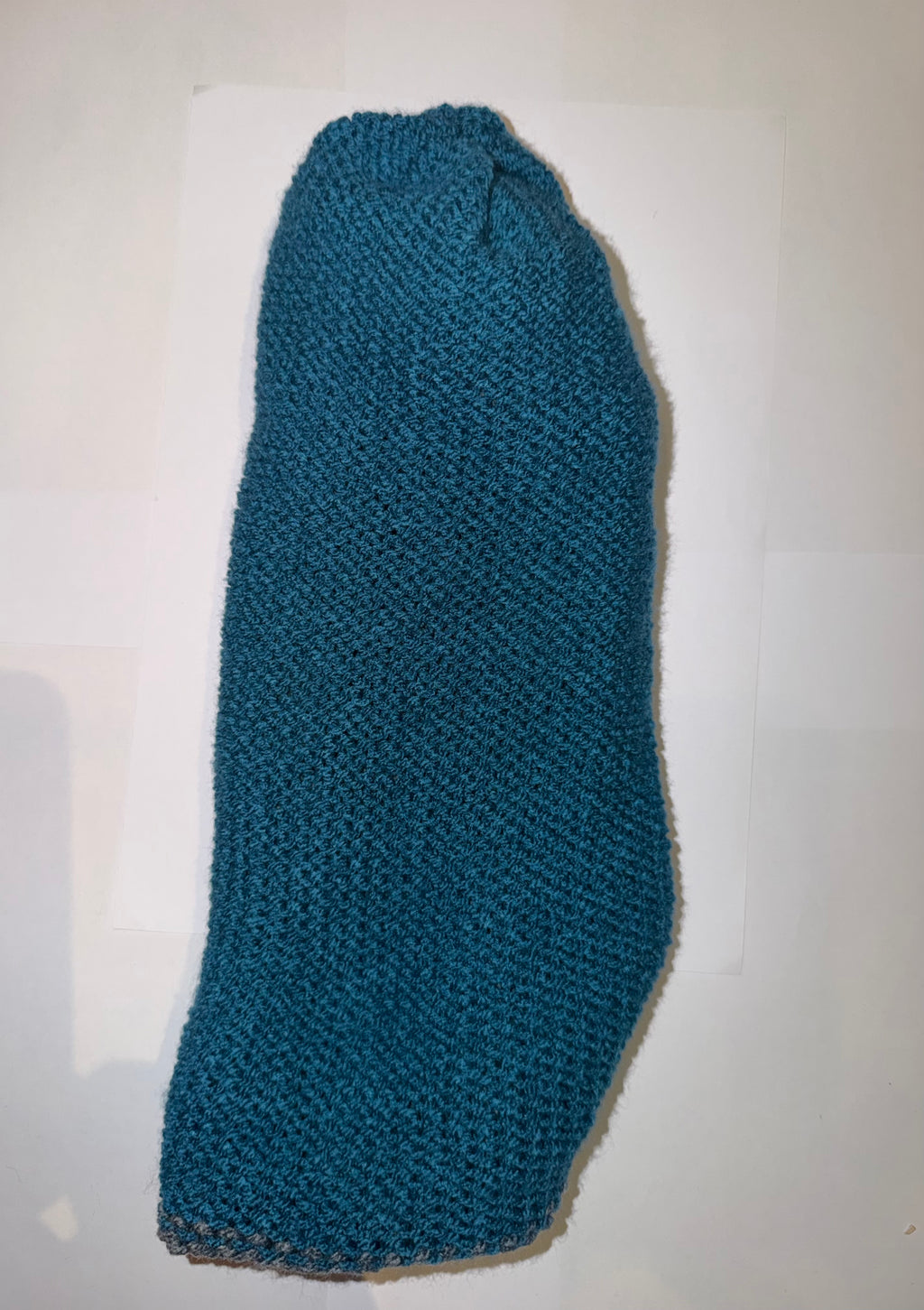 Handmade reversible wooly Beanie Petrol and Dark Grey