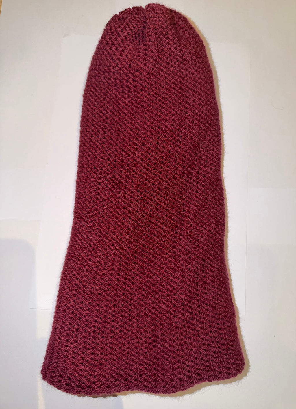 Handmade reversible wooly Beanie Plum and Black