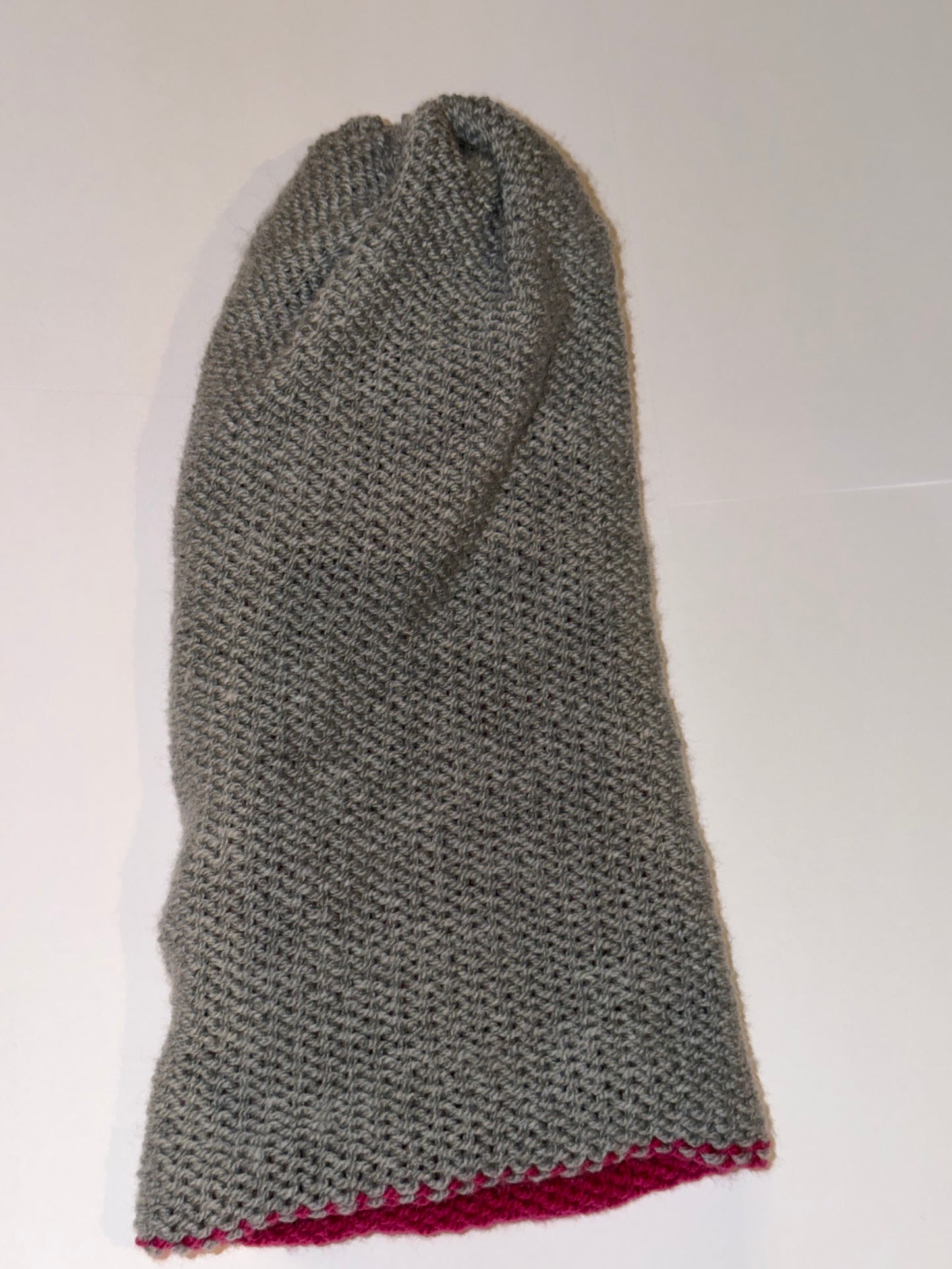 Handmade Reversible Wooly Beanie Grey and Magenta | Shop Now